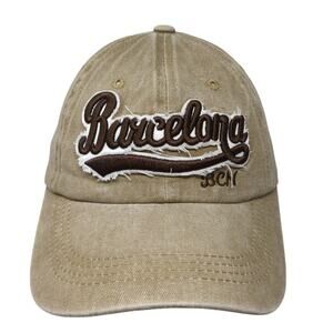 Barcelona Slideback Hat Brown One Size Adjustable Embroidered Outdoor